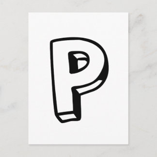 Buchstabe P Postkarte