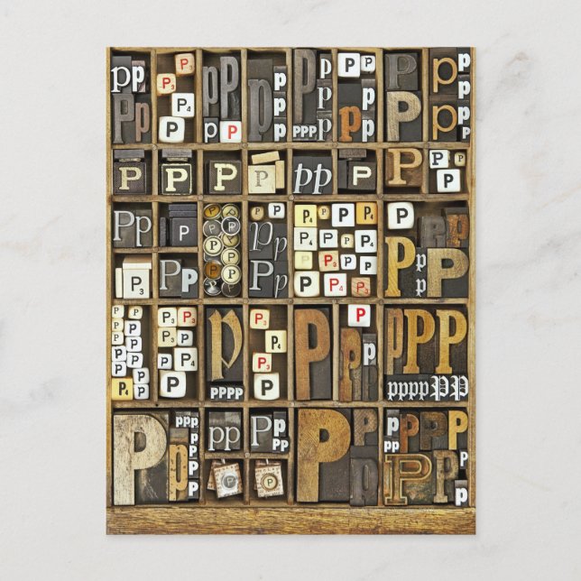 Buchstabe P Postkarte (Vorderseite)