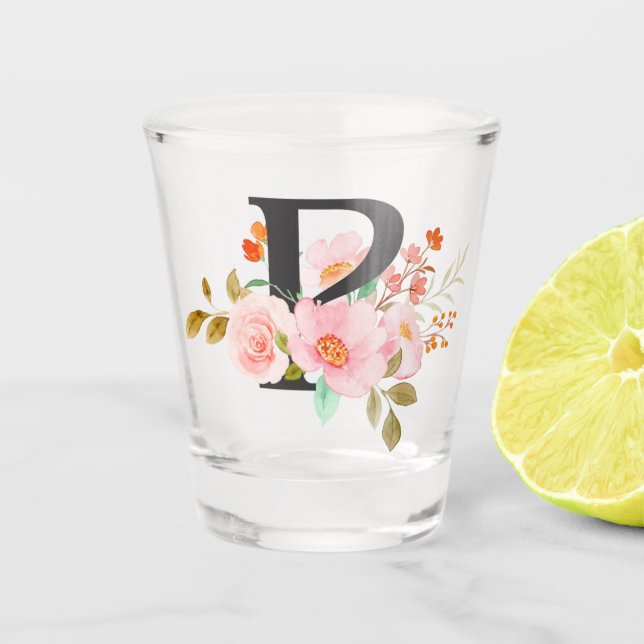 Buchstabe P Schnapsglas (Vorderseite)