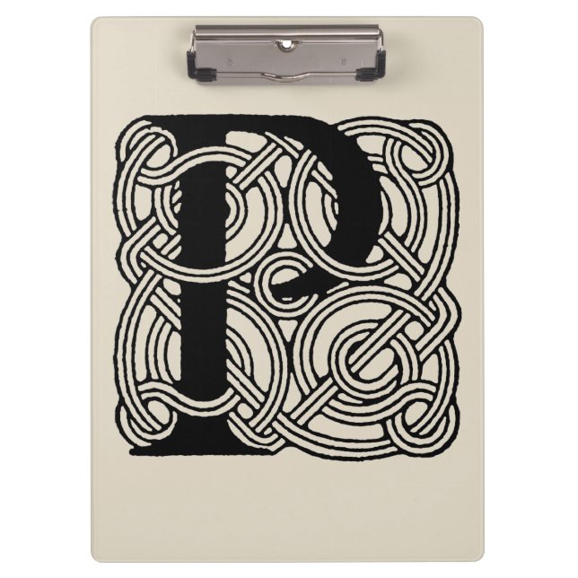 Buchstabe P Vintage Knotentonografie Klemmbrett (Vorderseite)
