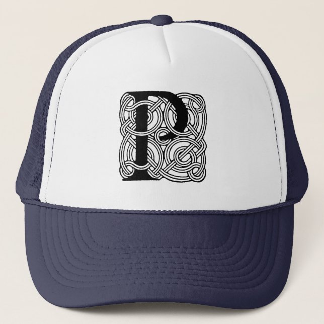 Buchstabe P Vintage Knotentonografie Truckerkappe (Vorderseite)