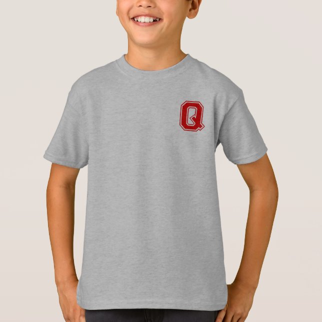 Buchstabe Q - Anfangsname Alphabet Monogramm T-Shirt (Vorderseite)