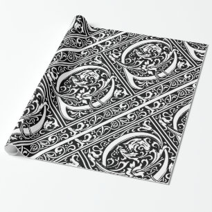 Buchstabe Q Mittelalterliche Monogramm-Kunst Art N Geschenkpapier