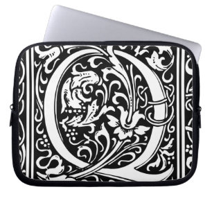Buchstabe Q Mittelalterliche Monogramm-Kunst Art N Laptopschutzhülle