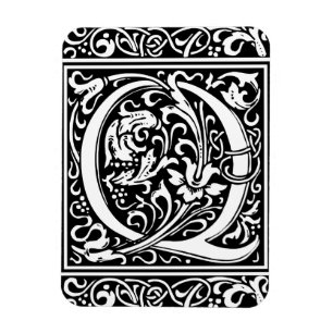 Buchstabe Q Mittelalterliche Monogramm-Kunst Art N Magnet