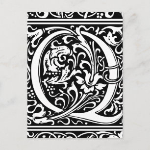 Buchstabe Q Mittelalterliche Monogramm-Kunst Art N Postkarte