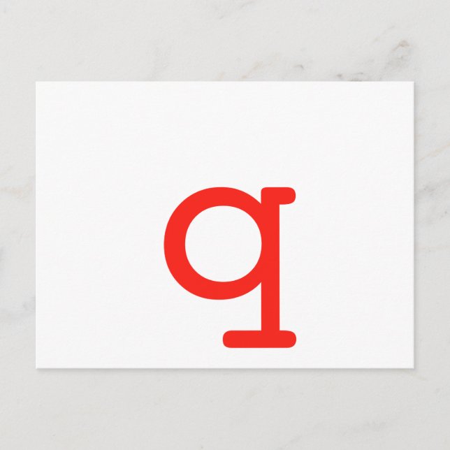 Buchstabe q postkarte (Vorderseite)