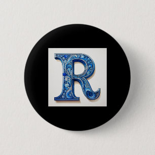 Buchstabe R -2 - Aufkleber Button
