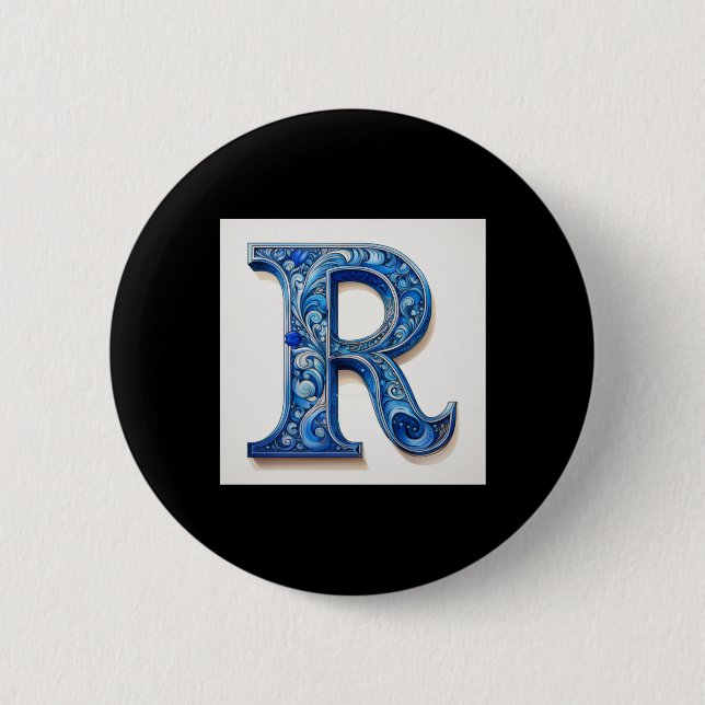 Buchstabe R -2 - Aufkleber Button (Vorderseite)