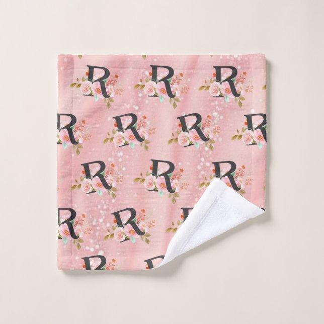 Buchstabe R Badhandtuch Set (Waschlappen)