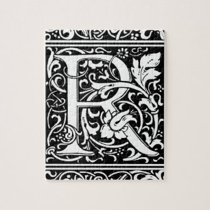 Buchstabe R Mittelalterliche Monogramm-Kunst Art N