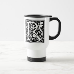 Buchstabe R Mittelalterliche Monogramm-Kunst Art N Reisebecher