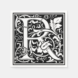 Buchstabe R Mittelalterliche Monogramm-Kunst Art N Serviette