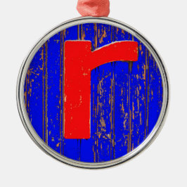 Buchstabe r ornament aus metall
