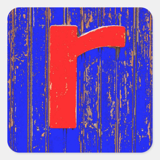 Buchstabe r quadratischer aufkleber (Vorderseite)