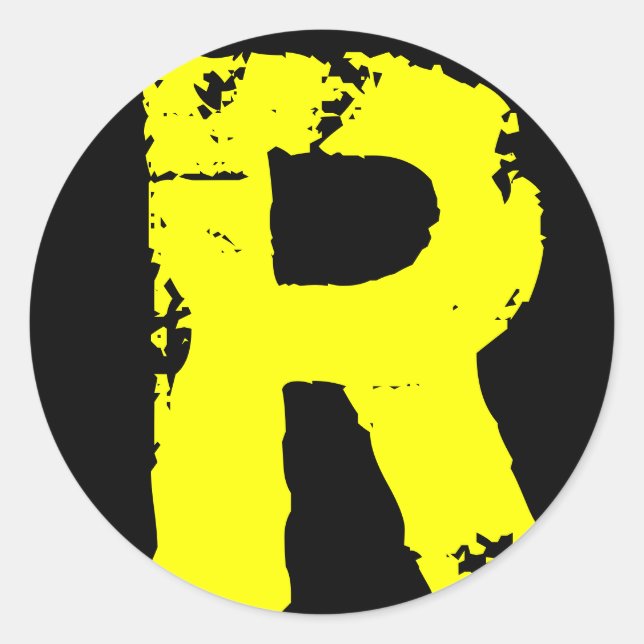 Buchstabe R Runder Aufkleber (Vorderseite)