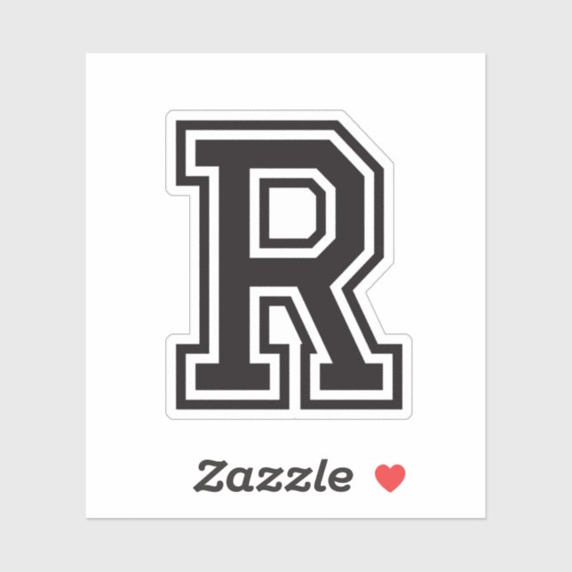 Buchstabe R Schriftart für sportliche Uni Aufkleber (Blatt)