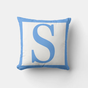 Buchstabe S Babyblauer Rahmen Kissen