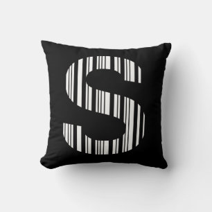 BUCHSTABE S BARCODE Erstes Anfangs-Barcode-Muster Kissen
