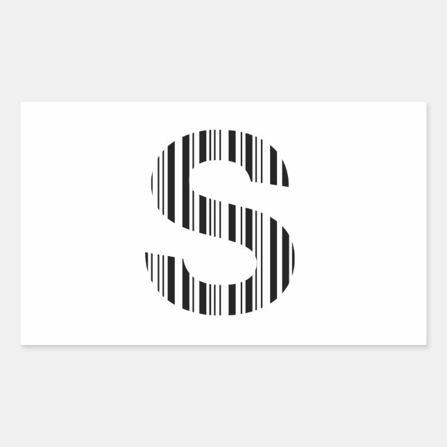 BUCHSTABE S BARCODE Erstes Anfangsbarcode-Muster Rechteckiger Aufkleber (Vorderseite)