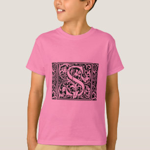 Buchstabe S Mittelalterliche Monogramm-Kunst Art N T-Shirt