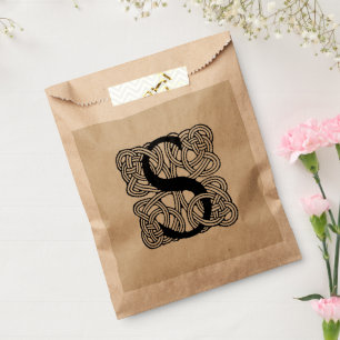 Buchstabe S Vintage-Keltischer Knoten-Monogramm Geschenktütchen