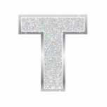 Buchstabe T Fotoskulptur Ornament<br><div class="desc">Imitat-Glitterverzierung des Buchstaben T silberne</div>