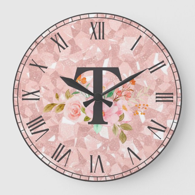 Buchstabe T Große Wanduhr (Vorderseite)