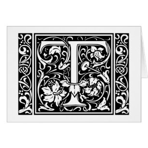 Buchstabe T Mittelalterliche Monogramm-Kunst Art N