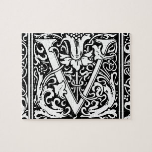 Buchstabe V Mittelalterliche Monogramm-Kunst Art N