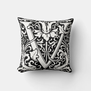 Buchstabe V Mittelalterliche Monogramm-Kunst Art N Kissen