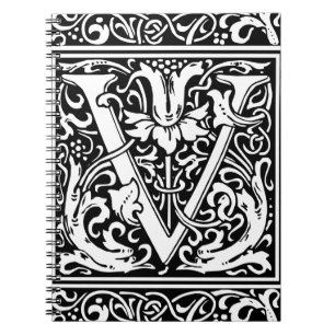 Buchstabe V Mittelalterliche Monogramm-Kunst Art N Notizblock
