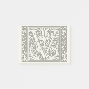 Buchstabe V Mittelalterliche Monogramm-Kunst Art N Post-it Klebezettel