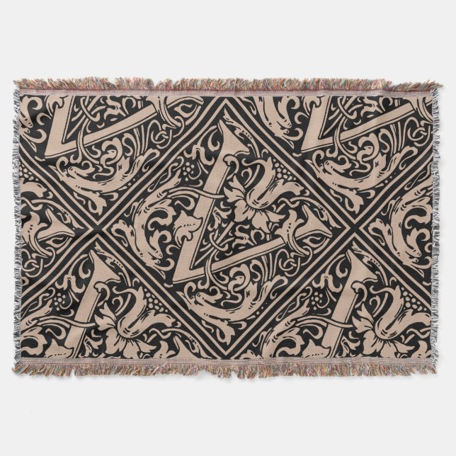 Buchstabe V Mittelalterliches Monogramm Jugendstil Decke (Vorderseite)