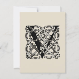 Buchstabe V Vintage Knotentonografie Postkarte
