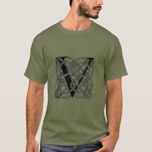 Buchstabe V Vintage Knotentonografie T-Shirt