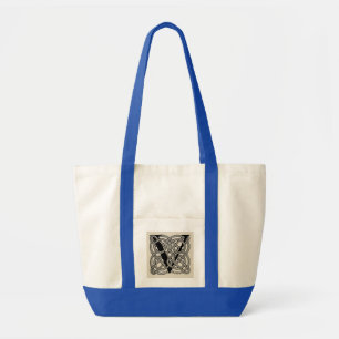 Buchstabe V Vintage Knotentonografie Tragetasche