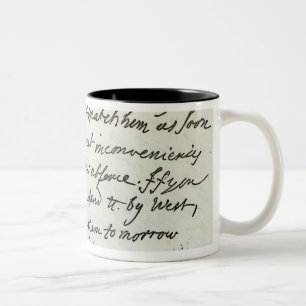 Buchstabe von George II zum Herzog von Newcastle Zweifarbige Tasse