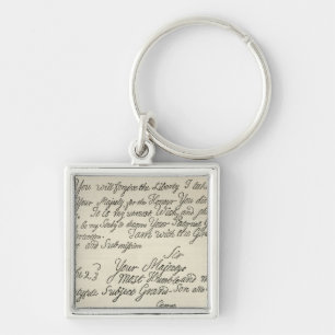 Buchstabe von George III zu seinem Großvater Schlüsselanhänger