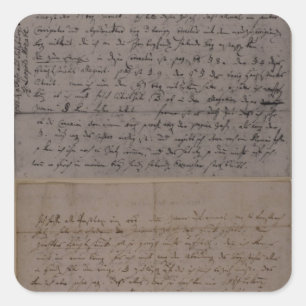 Buchstabe von Leopold Mozart Quadratischer Aufkleber