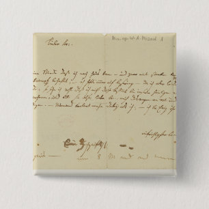 Buchstabe von Mozart zu einem Freimaurer, im Button