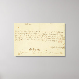 Buchstabe von Mozart zu einem Freimaurer, im Leinwanddruck