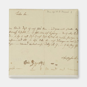 Buchstabe von Mozart zu einem Freimaurer, im Magnet