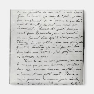 Buchstabe von Zola zu Edouard Manet 1868 Magnet