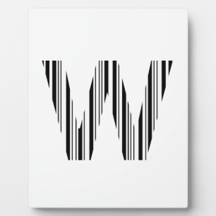 BUCHSTABE W BAR CODE Erstes Anfangsbuchstaben-Barc Fotoplatte
