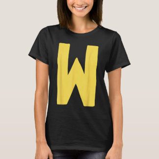 Buchstabe W groß und fett in gelb T-Shirt