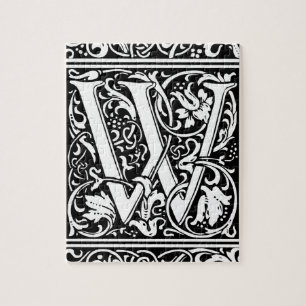 Buchstabe W Mittelalterliche Monogramm-Kunst Art N