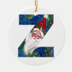 BUCHSTABE/WEIHNACHTSMANN DES WEIHNACHTENz MIT Keramikornament
