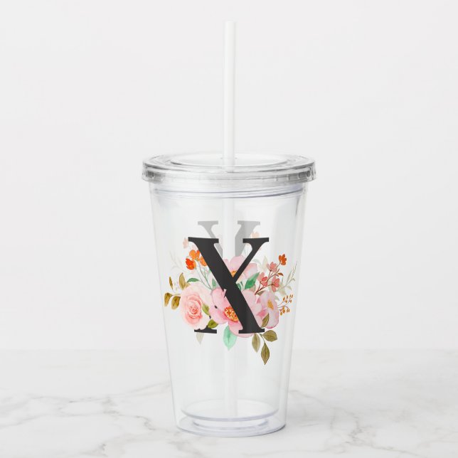 Buchstabe X Acryltrinkbecher (Vorderseite)