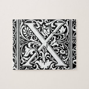 Buchstabe X Mittelalterliche Monogramm-Kunst Art N